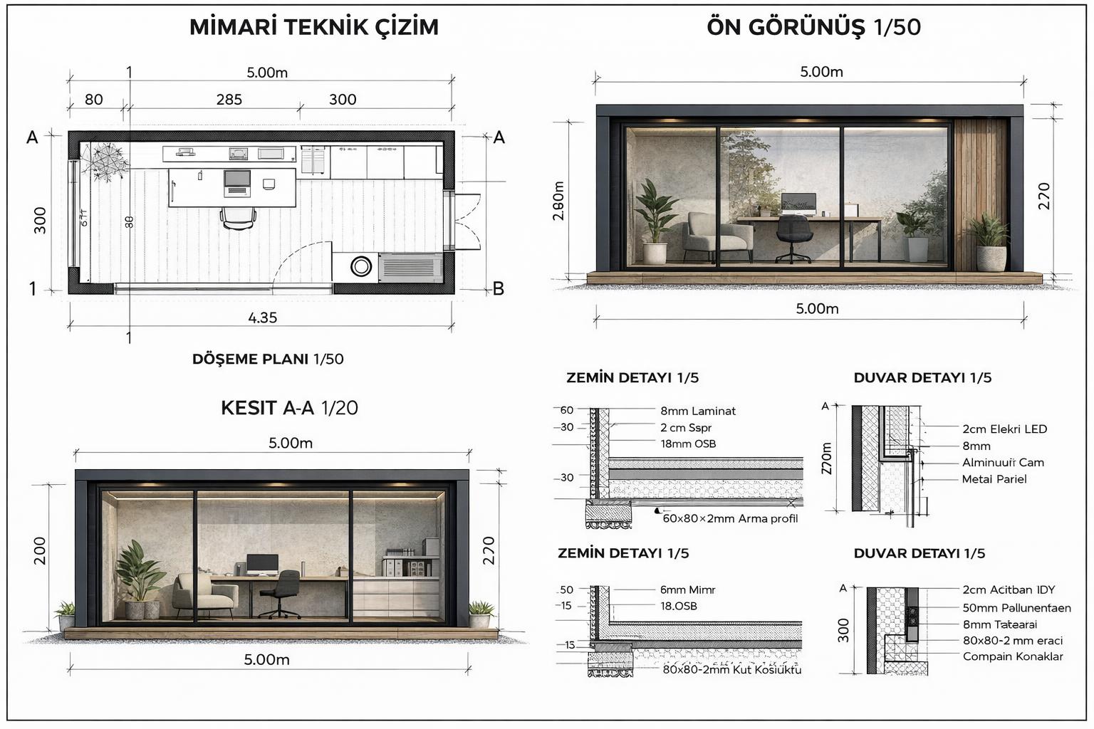 Bahçe Ofisi / Home Office İzmir iç mimarlık projesi görseli 2