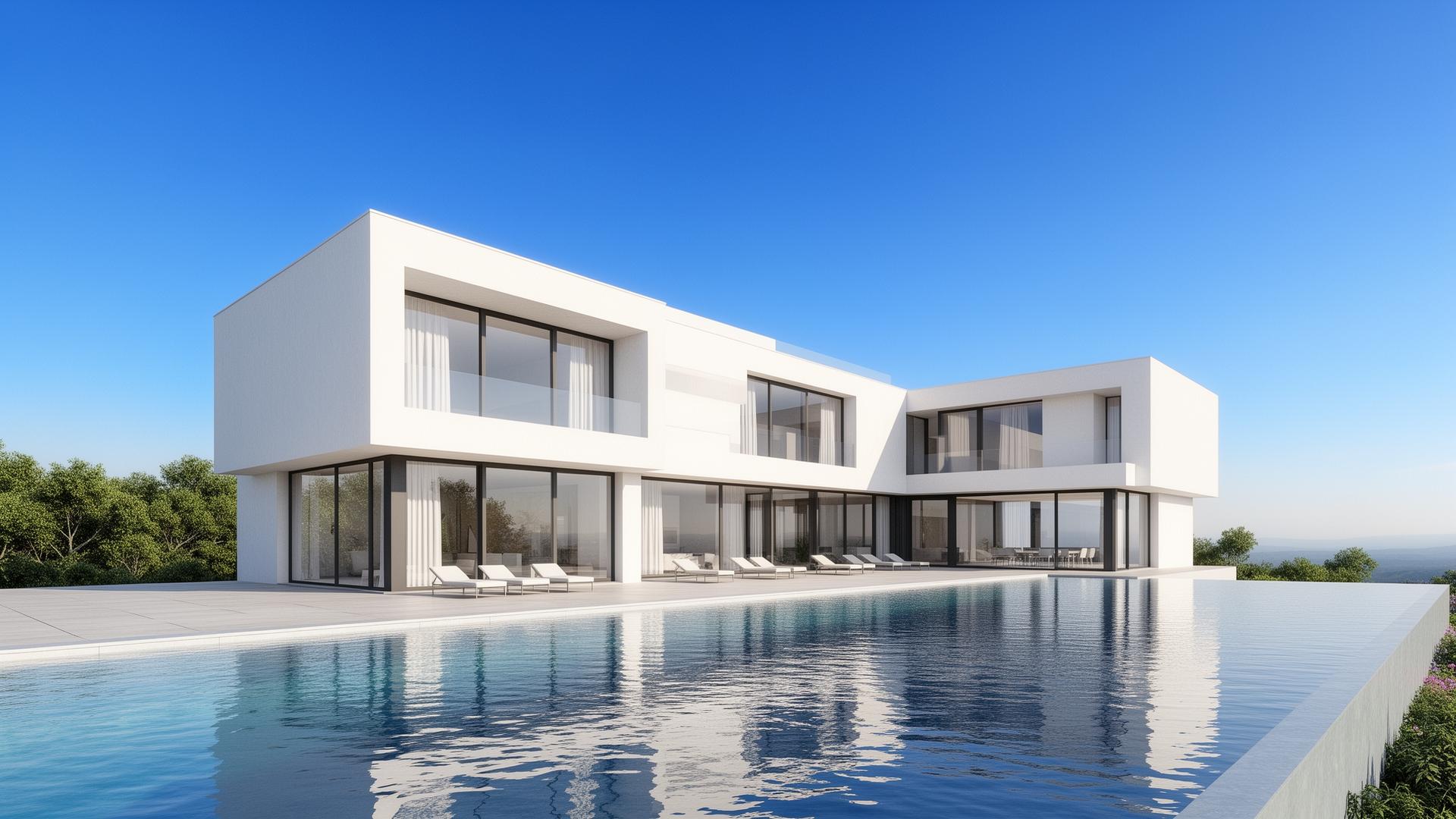 Sergen Genç Mimarlık tarafından tasarlanan lüks villa projesi — dış cephe görünümü